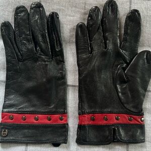 French Black Leather gloves